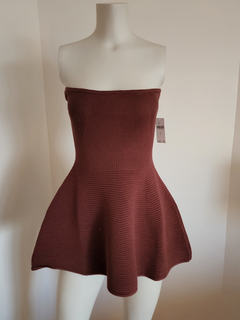 Brand New With Tags Anthropologie Strapless Peplum Brown Top